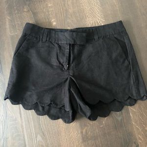 Black Scalloped Shorts